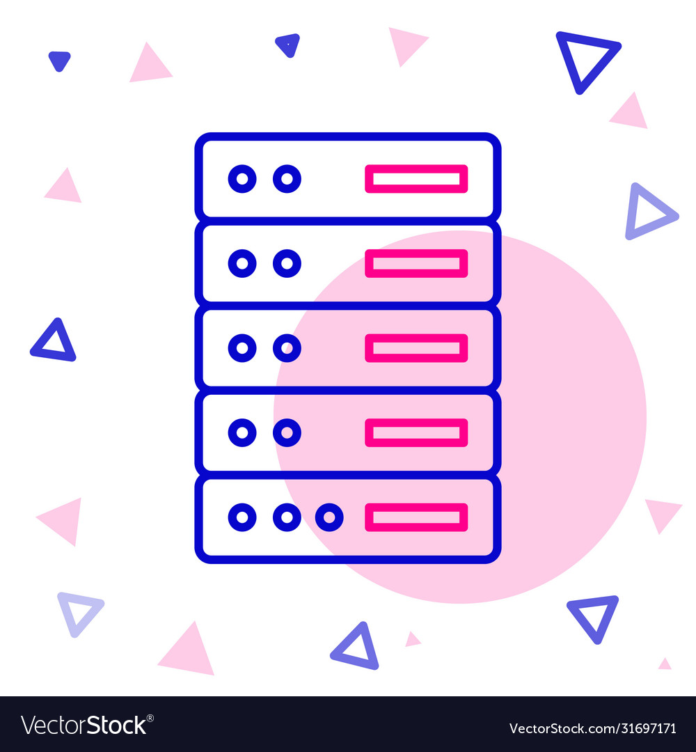 Line server data web hosting icon isolated Vector Image Line server data web hosting icon isolated