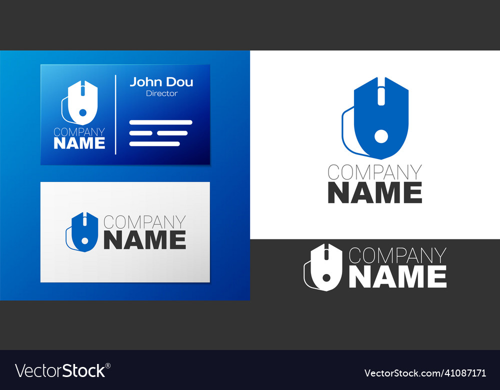 Logotype computer mouse gaming icon isolated