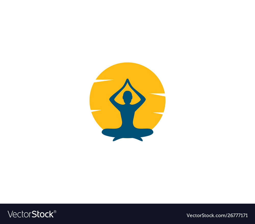 Meditation yoga logo template Royalty Free Vector Image