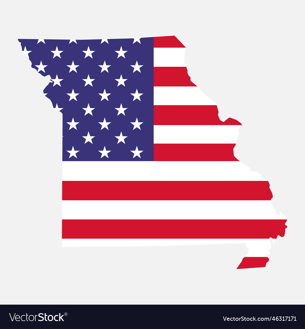 Missouri map shape united states of america flat vector image Missouri map shape united states of america flat