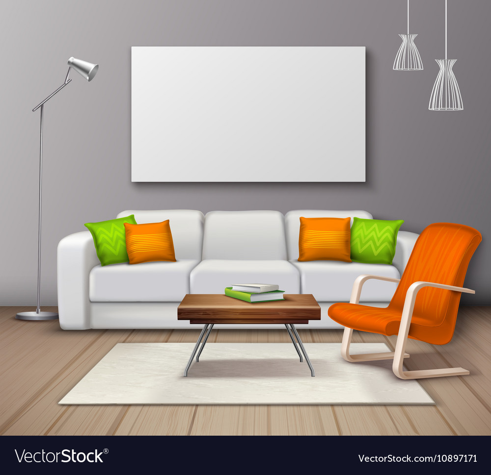 Modern Interior Colors Mockup Realistic Poster Vector Image Modern Interior Colors Mockup Realistic Poster Vector Image