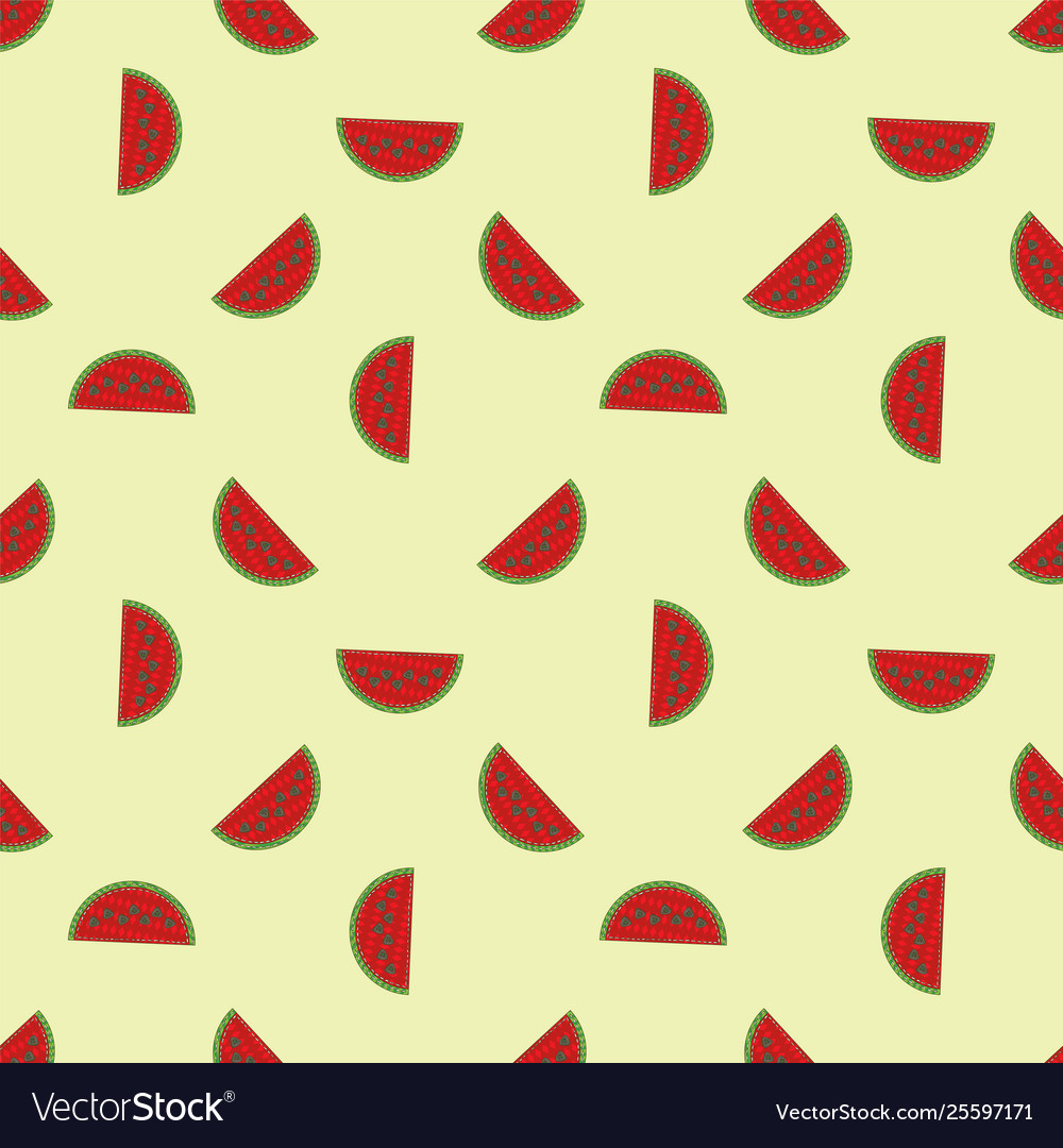Patchwork watermelon seamless pattern vector image Patchwork watermelon seamless pattern