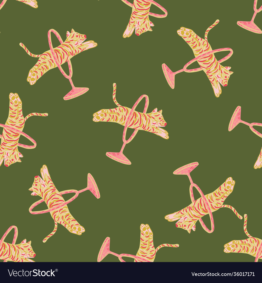 Random seamless doodle pattern with jumping Vector Image Random seamless doodle pattern with jumping