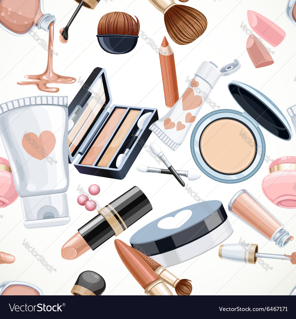 Seamless pattern from cosmetics objects creameye