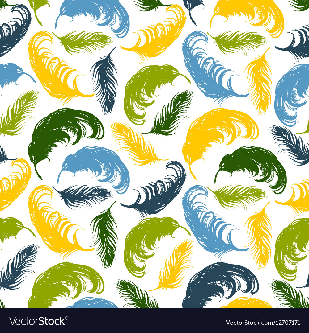 Seamless pattern with abstract feathers