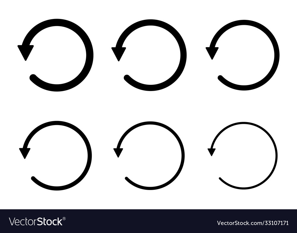 Set blank circular symbol arrow icon refresh vector image Set blank circular symbol arrow icon refresh