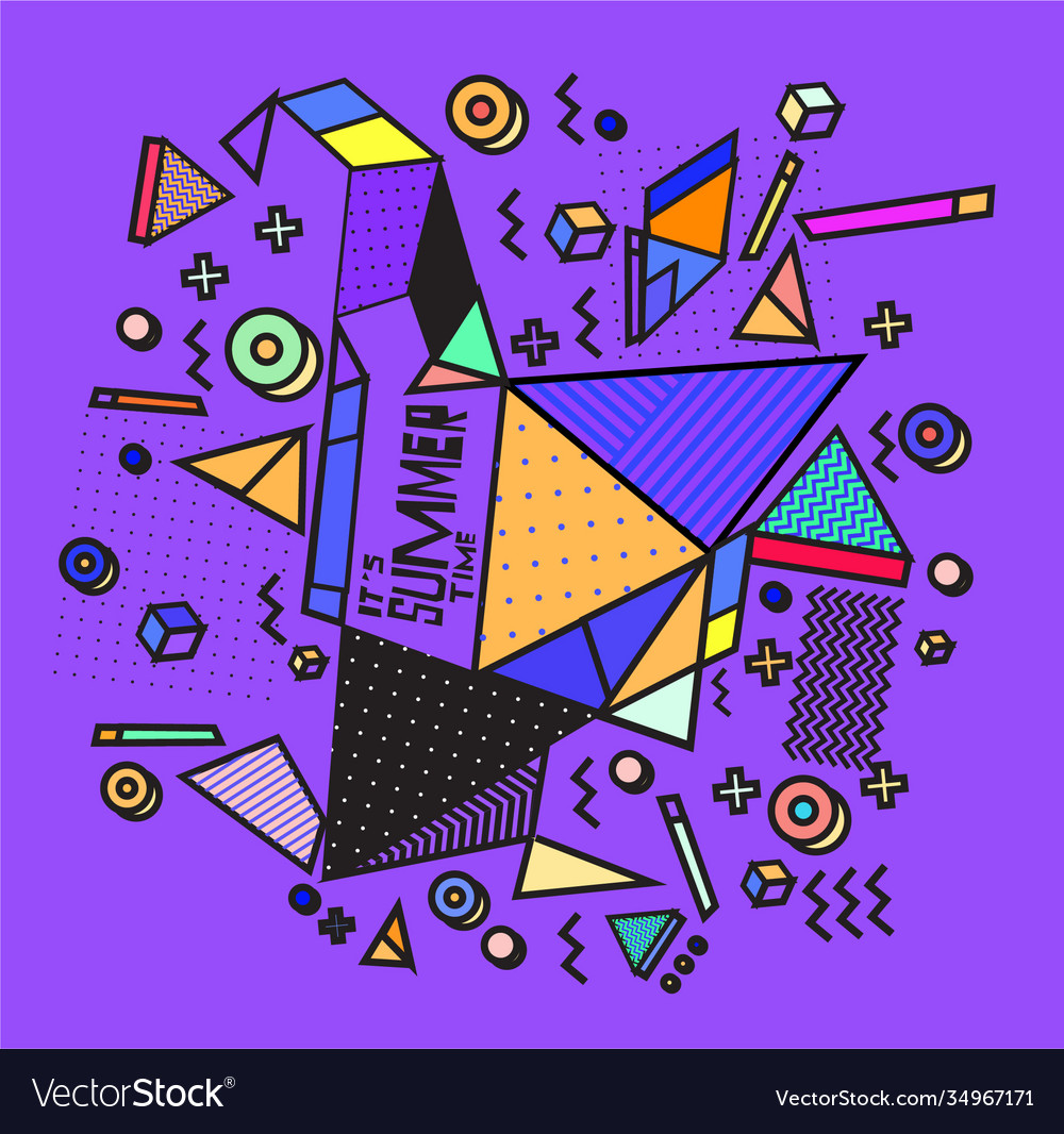 Triangle geometric forms for summer design event vector image Triangle geometric forms for summer design event