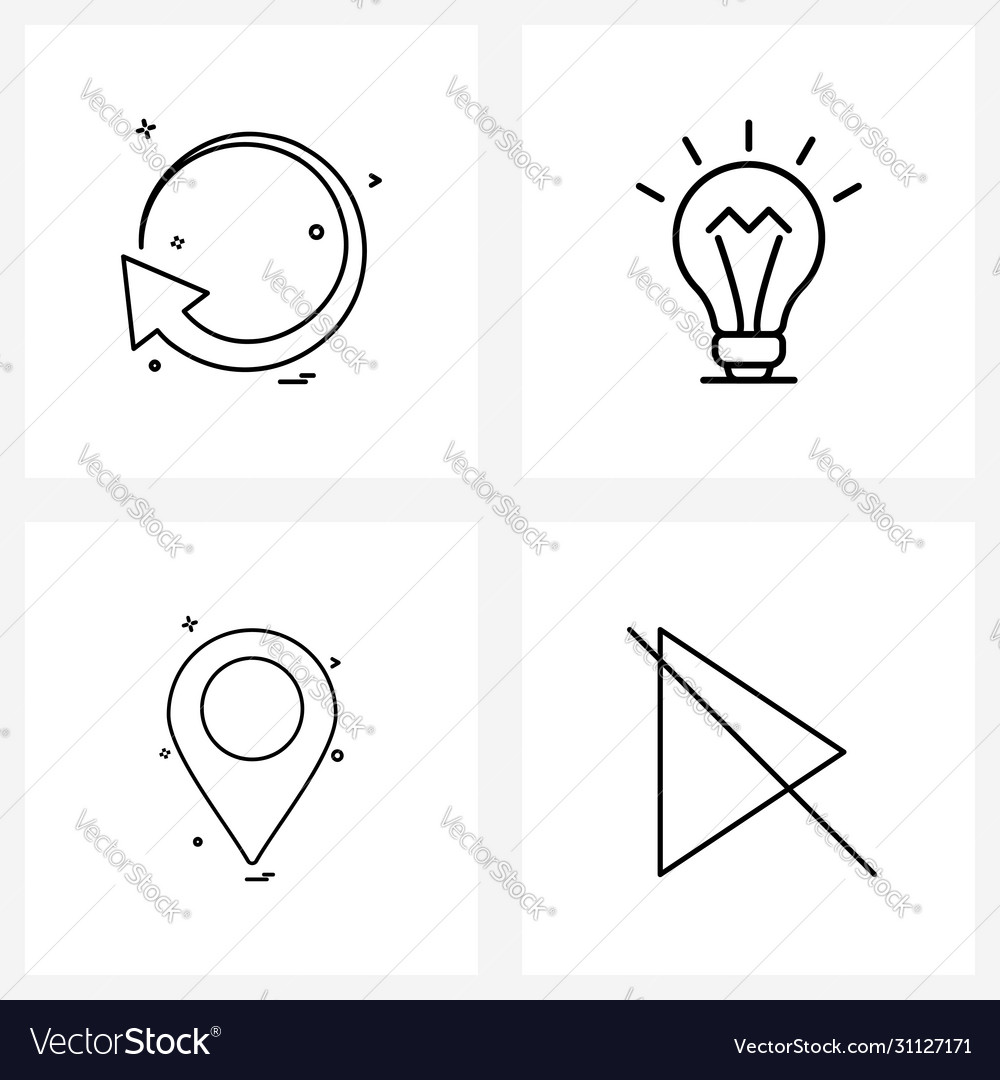 Ui set 4 basic line icons arrow navigations