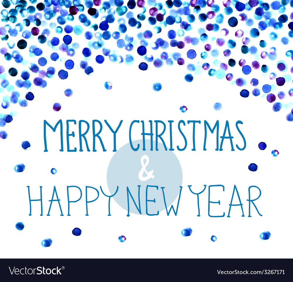 Aquarell Weihnachts Hintergrund - Blaue Punkte