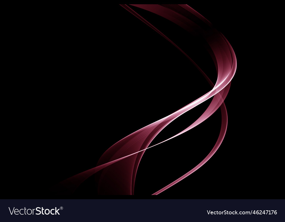 Abstract red wave design element on dark vector image Abstract red wave design element on dark