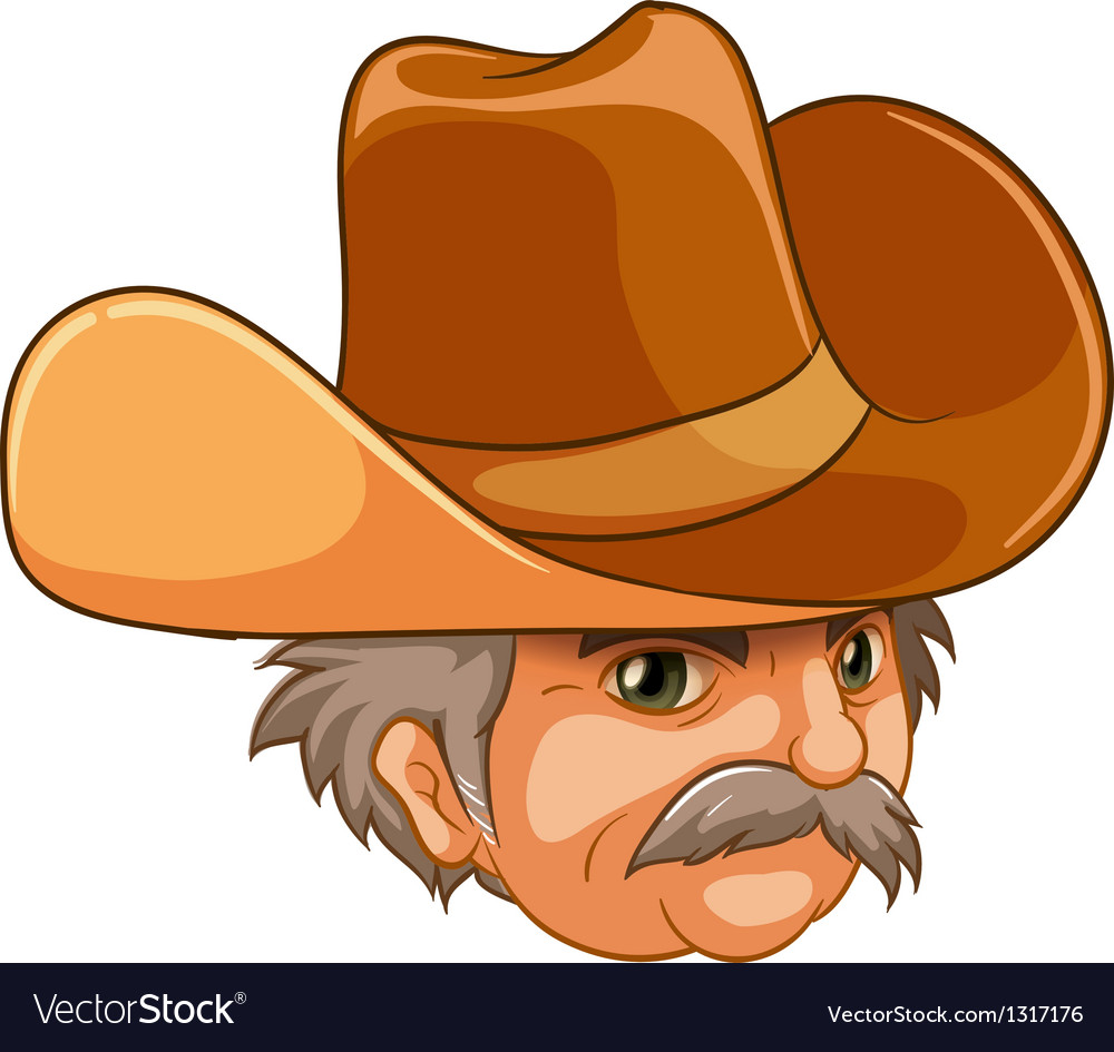 An Old Man Wearing A Cowboy Hat Royalty Free Vector Image