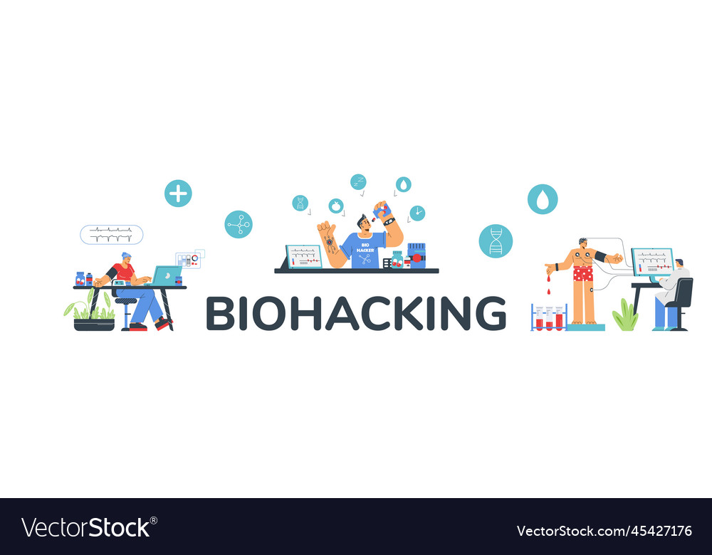 Biohacking header for web banner with healthy
