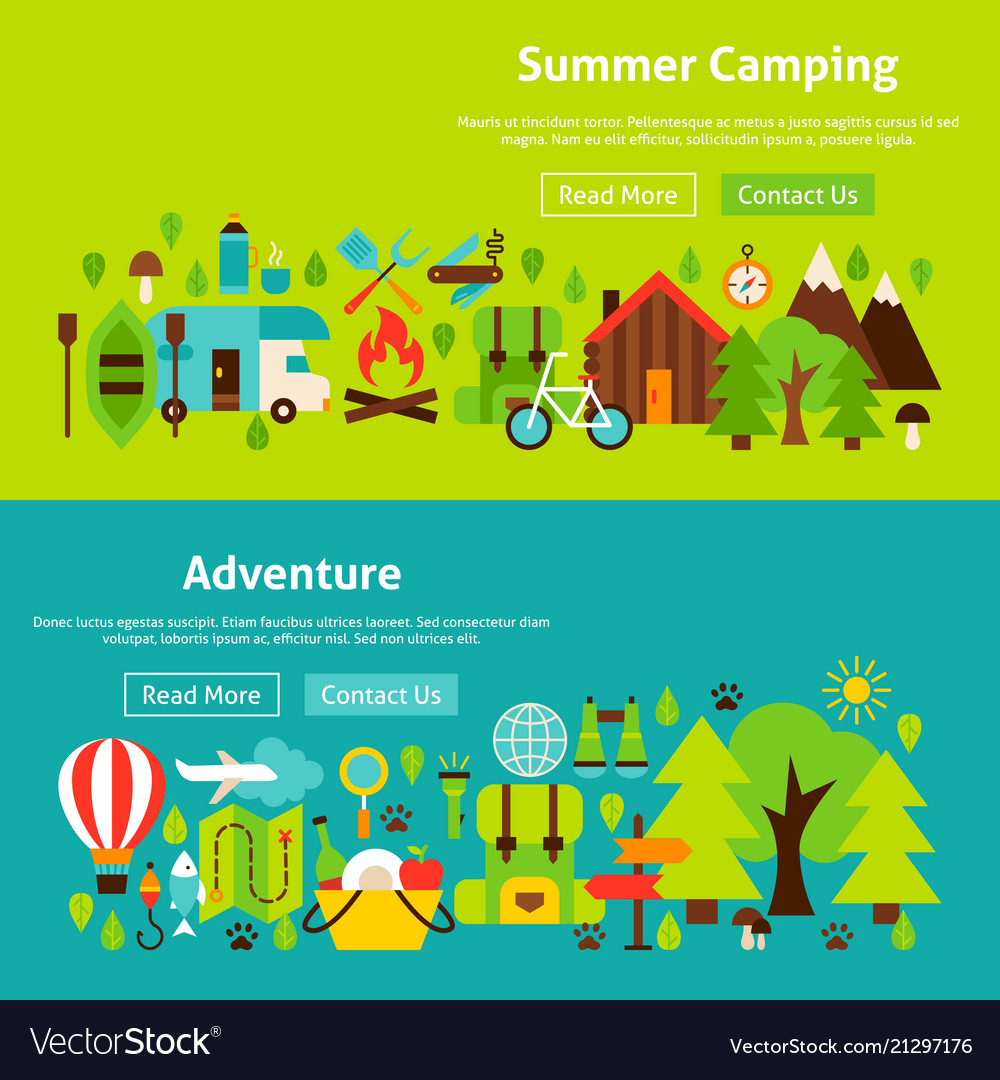 Camping website banners