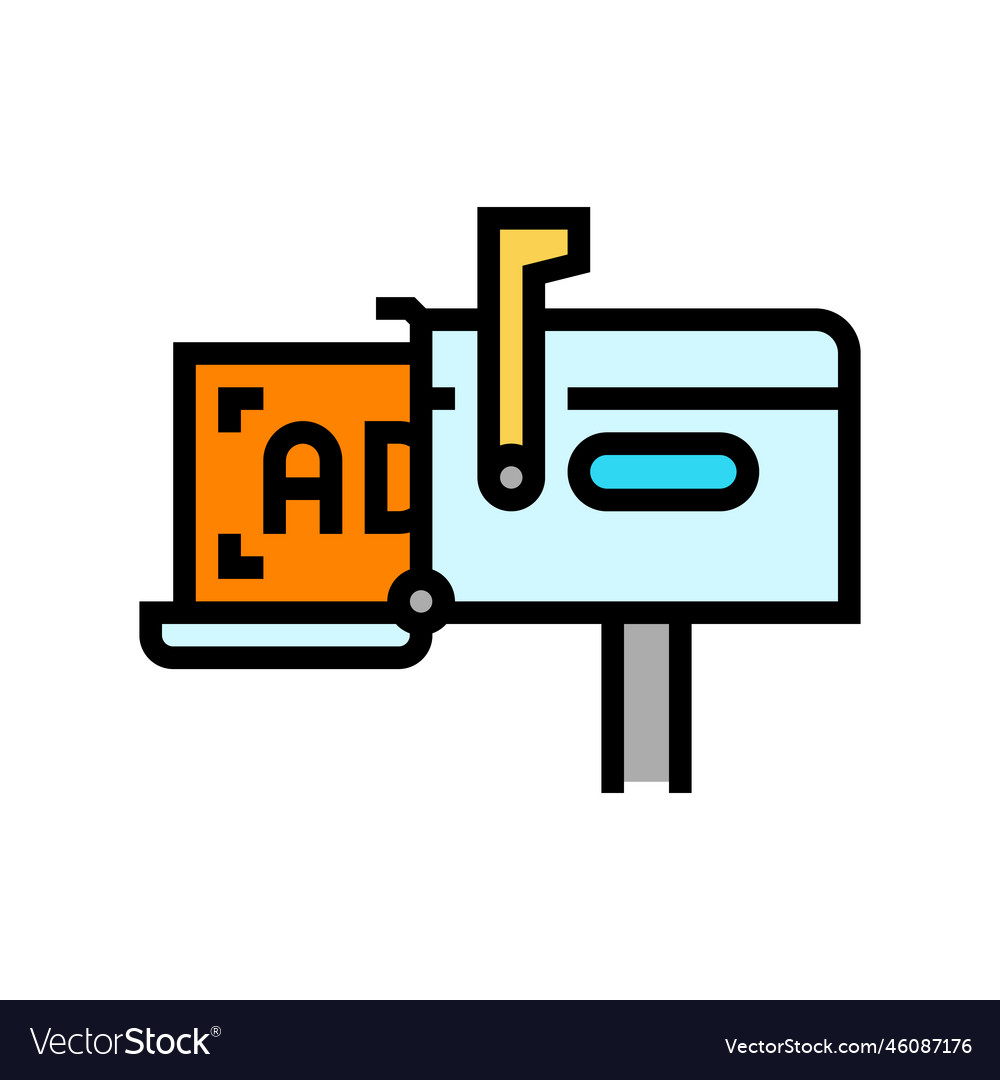 Direct mail advertising color icon Royalty Free Vector Image