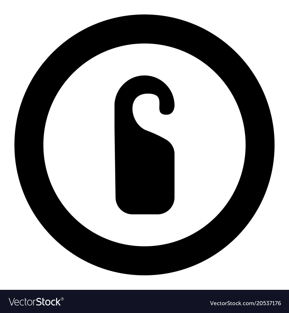 Door Tag Black Icon In Circle Royalty Free Vector Image