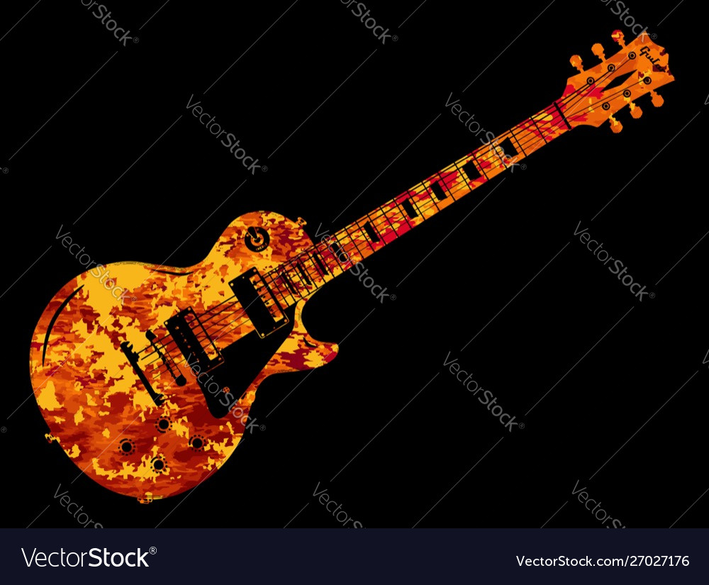 Electric guitar flames