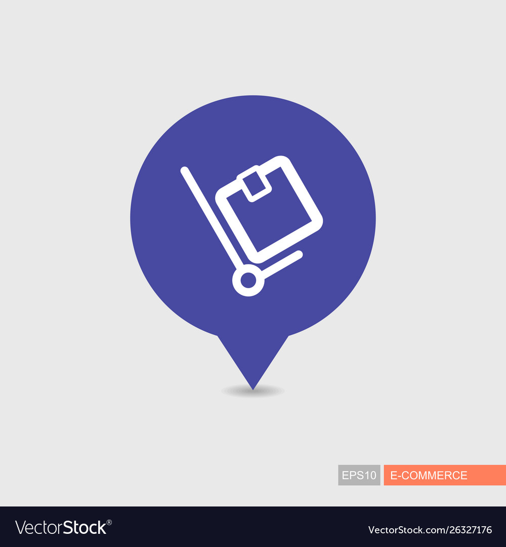 Hand truck pin map icon