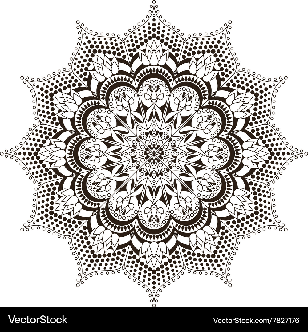 Intricate Mandala Henna Pattern Royalty Free Vector Image
