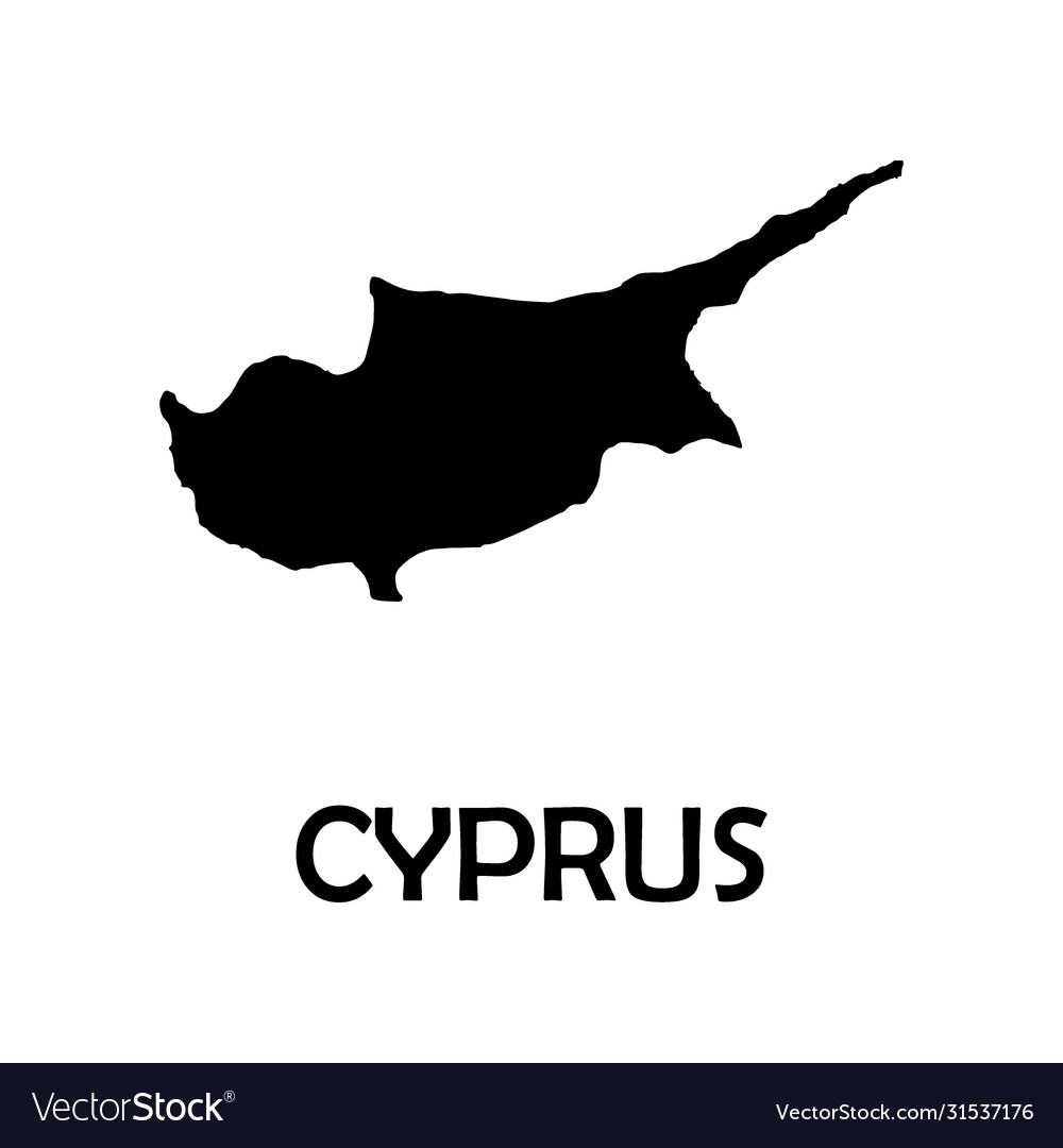 Outline map cyprus isolated Royalty Free Vector Image