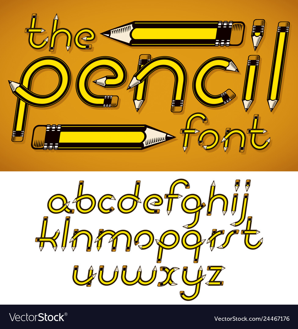 Script from a to z created using sharp wooden vector image Script from a to z created using sharp wooden