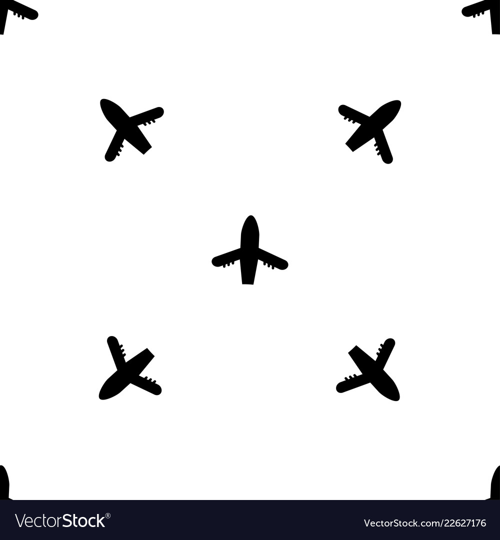 Seamless airplane pattern flat simple style vector image Seamless airplane pattern flat simple style