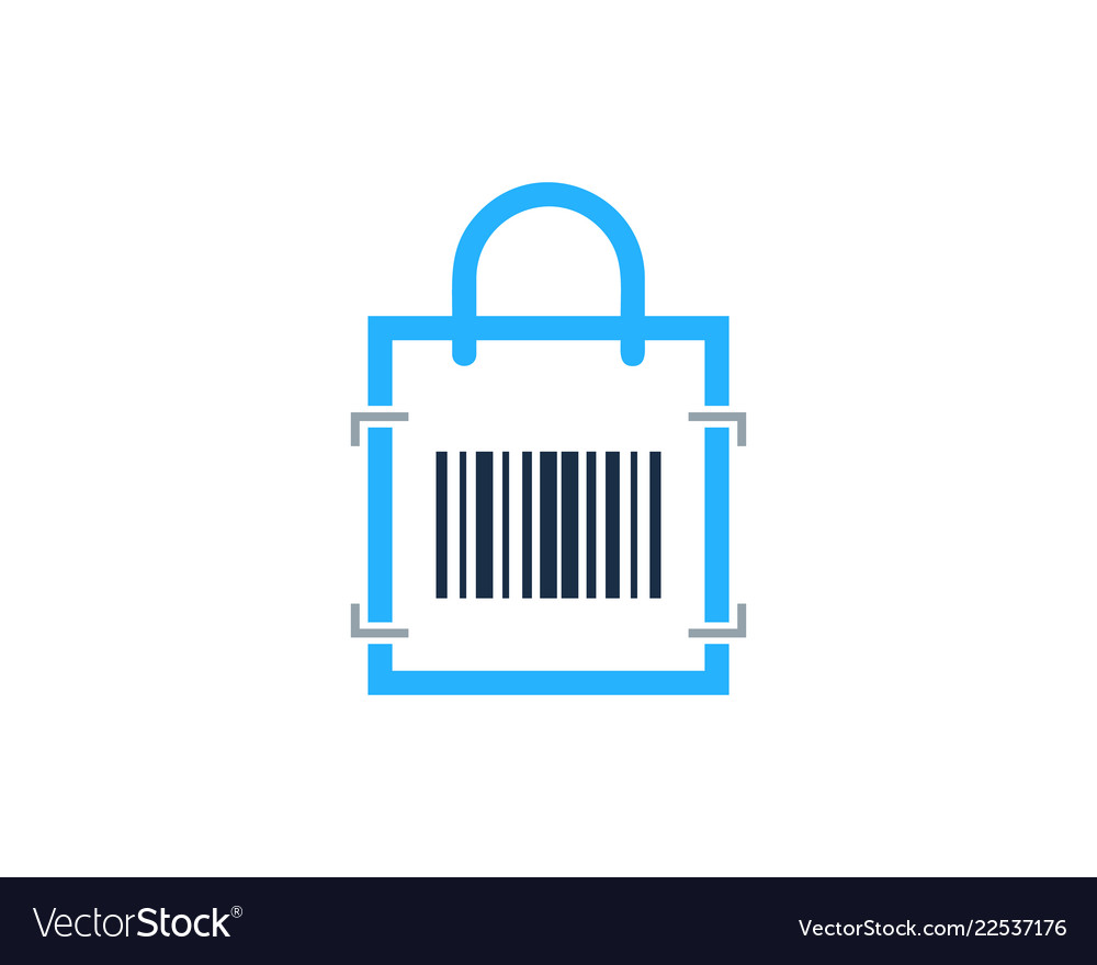 Shop barcode logo icon design