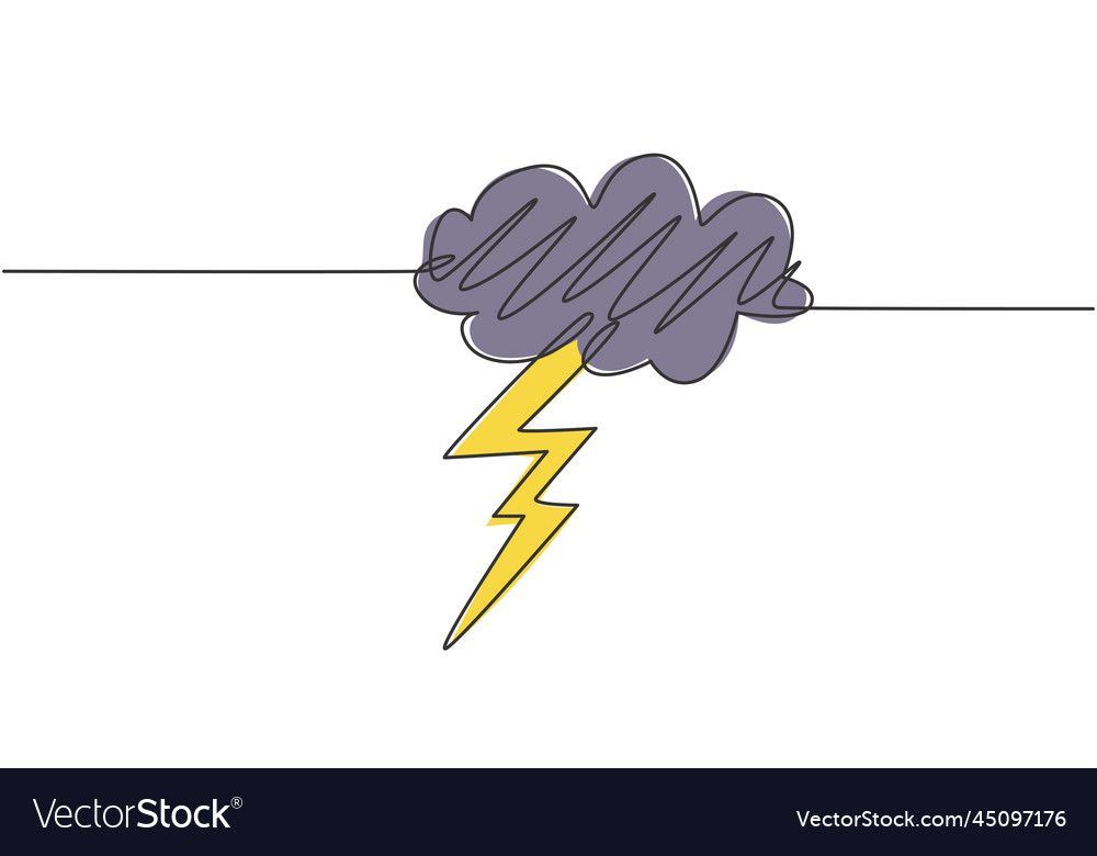 Single continuous line drawing of flashing vector image Single continuous line drawing of flashing