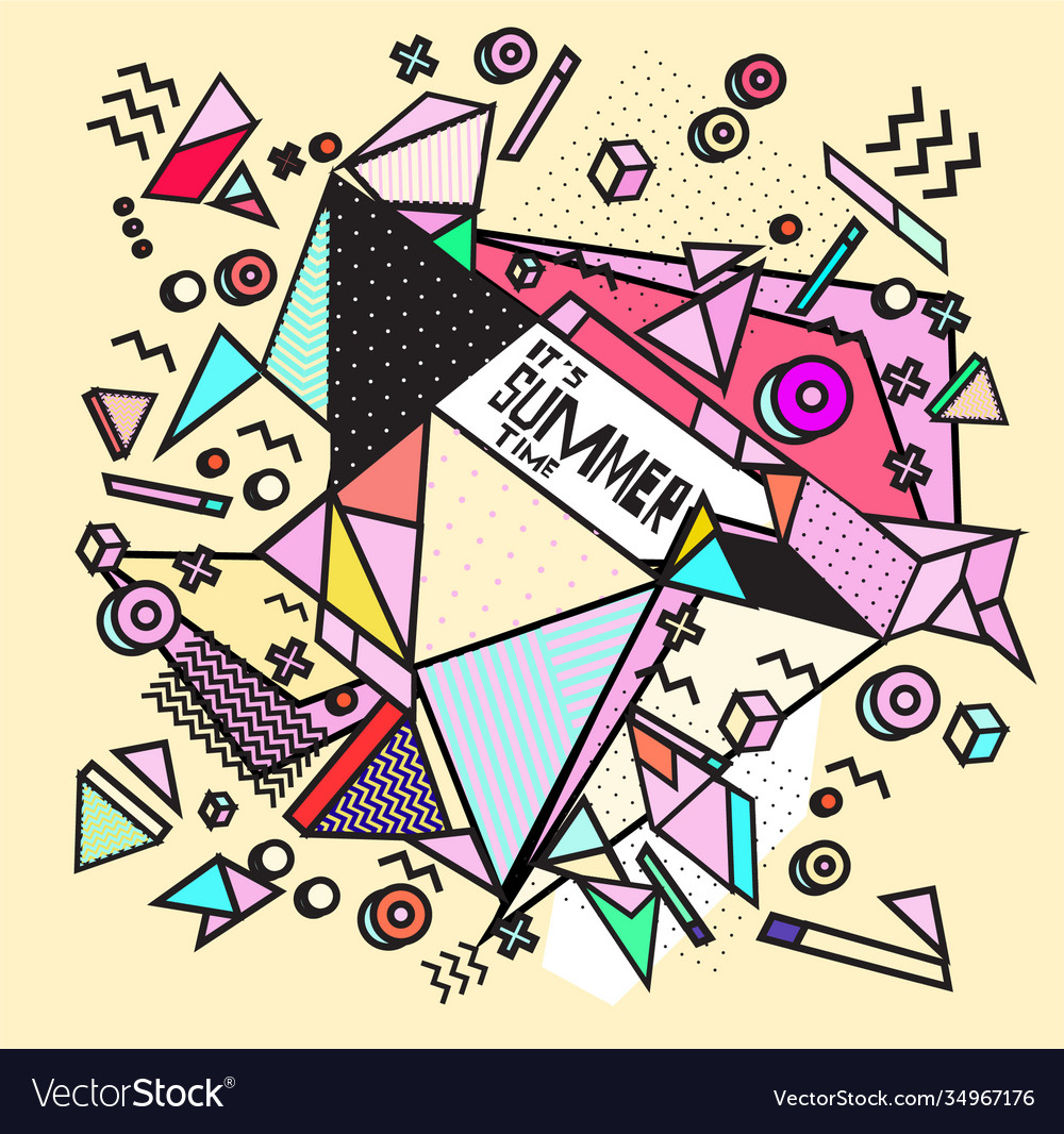Triangle geometric forms for summer design event vector image Triangle geometric forms for summer design event