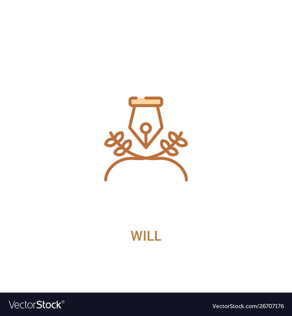 Will concept 2 colored icon simple line element vector image Will concept 2 colored icon simple line element