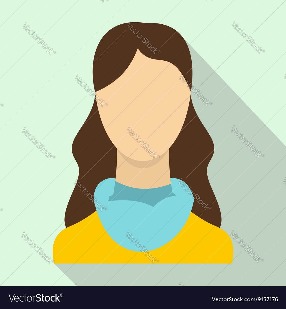 New woman avatar icon flat Royalty Free Vector Image