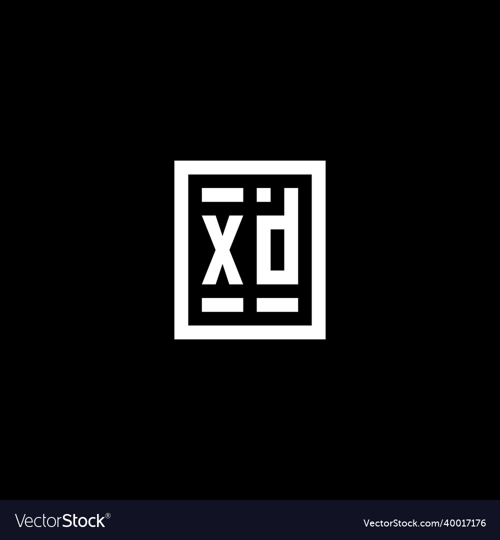 Xd initial logo with square rectangular shape