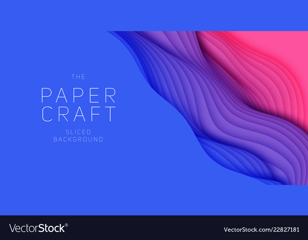 3d abstract background with paper cut shape vector image 3d abstract background with paper cut shape