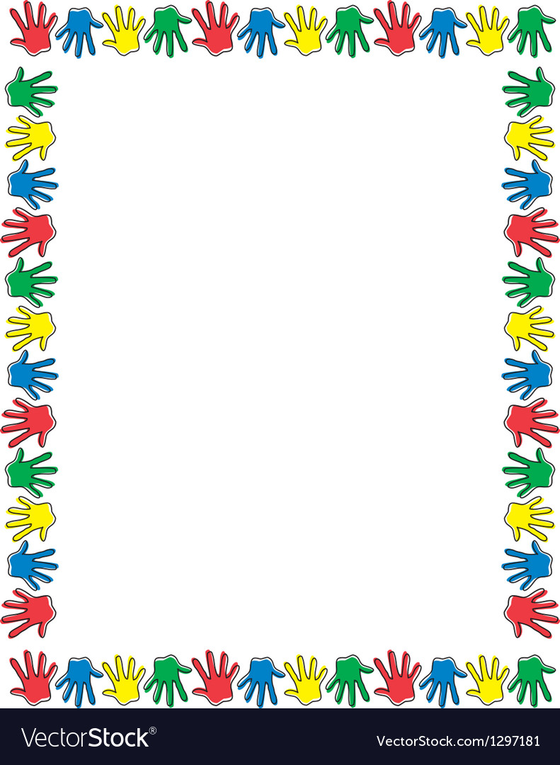 Hand Clip Art Borders And Frames   Border Of Hands Vector 1297181 