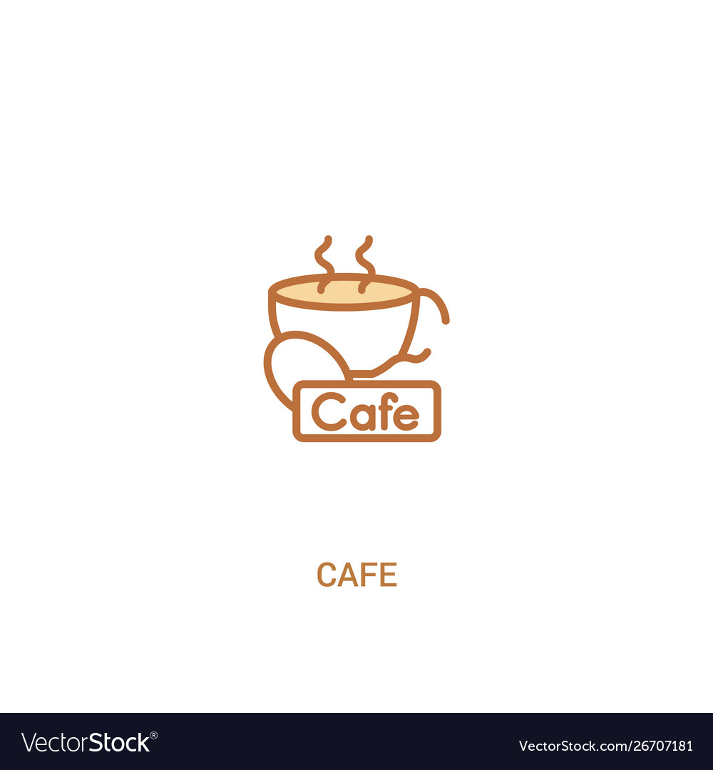 Cafe concept 2 colored icon simple line element vector image Cafe concept 2 colored icon simple line element
