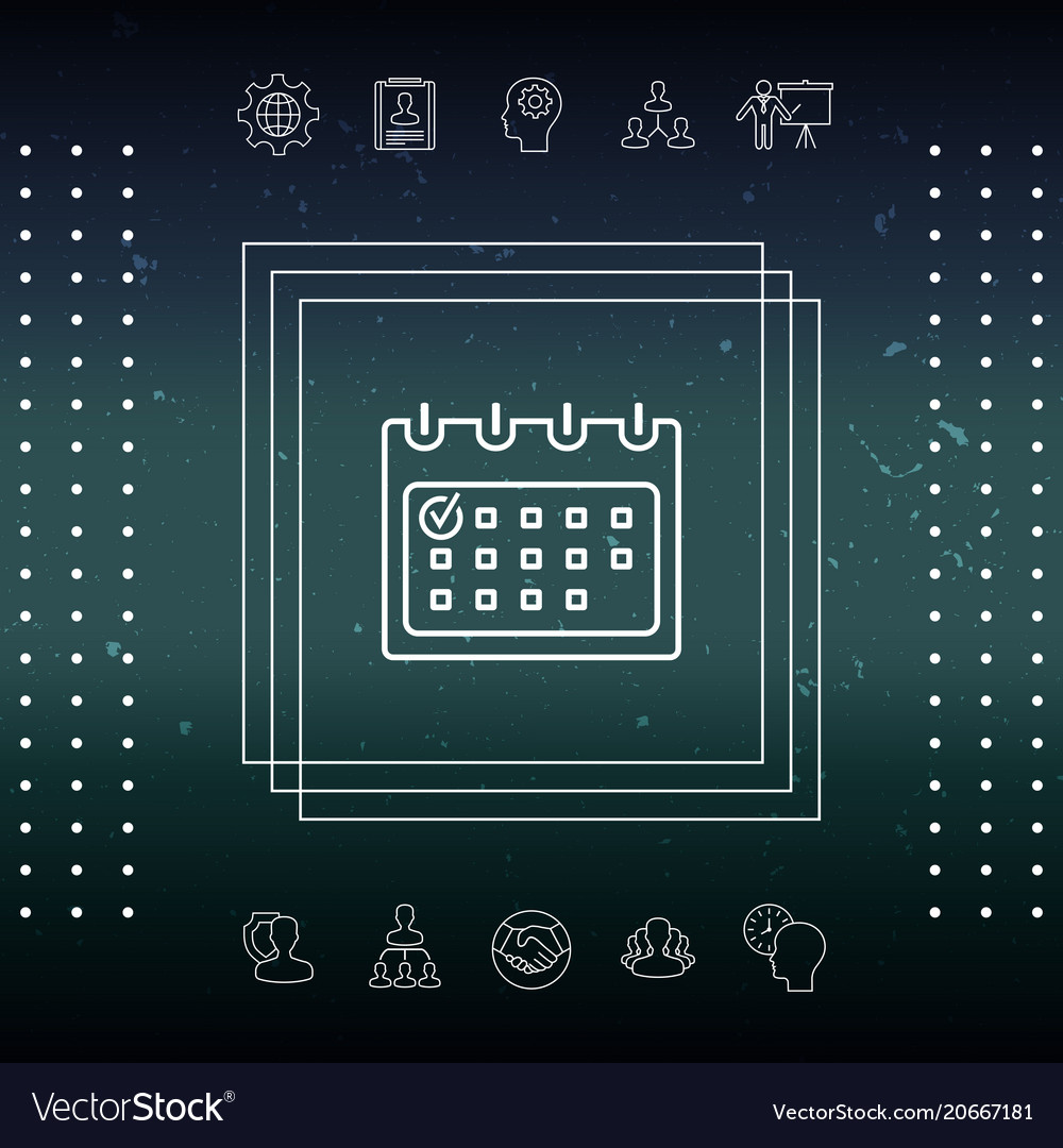 Calendar with check mark- line icon