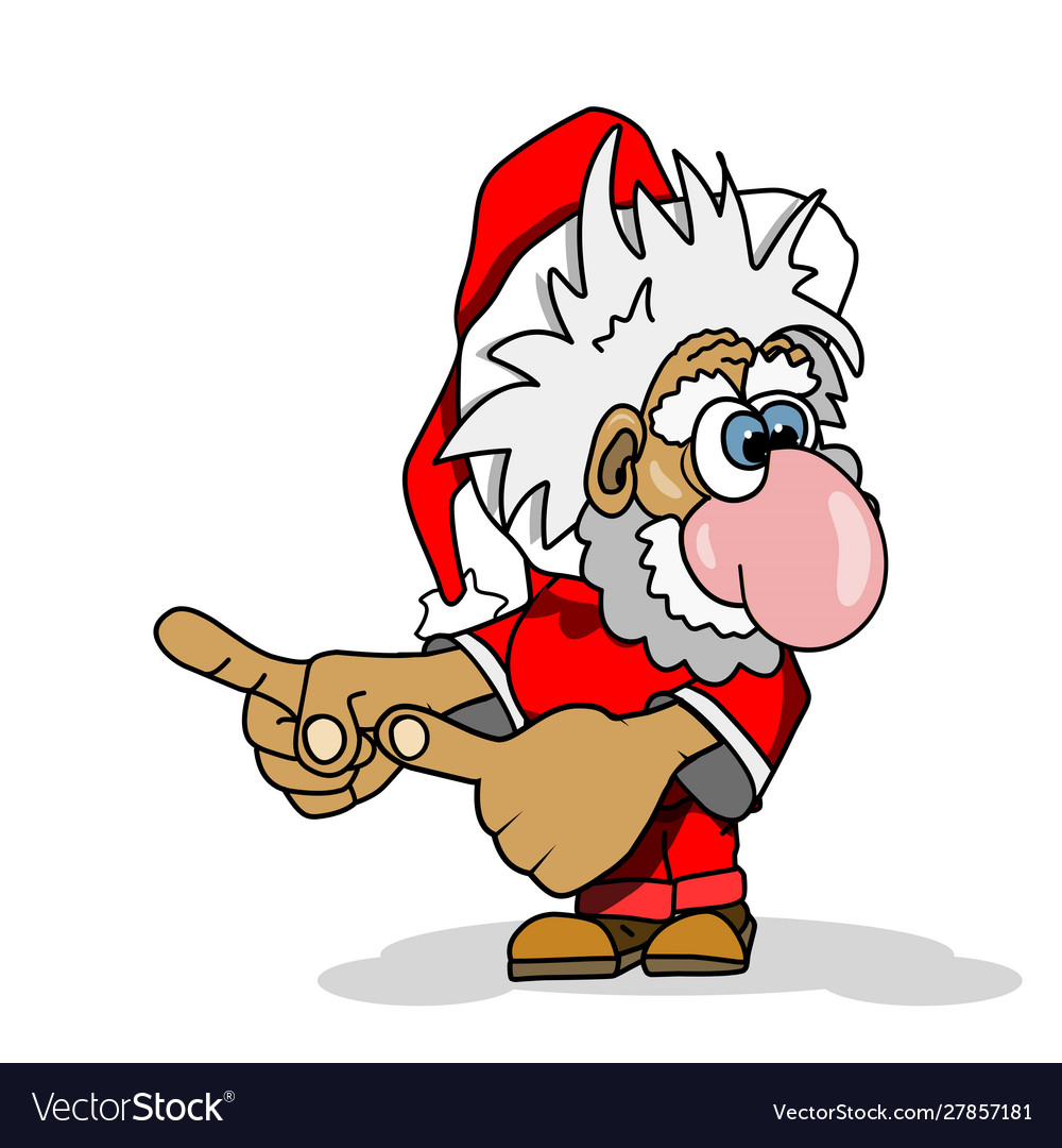 Cartoon Santa Pointing Right