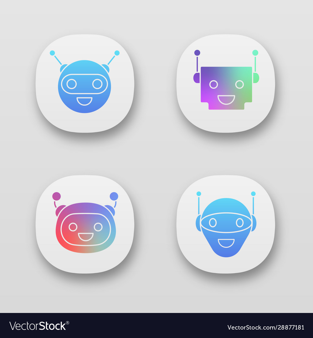 Chatbots app icons set vector image Chatbots app icons set