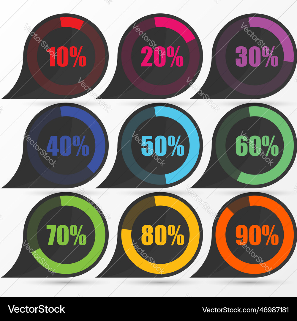 Circle diagram pie charts infographic elements Vector Image