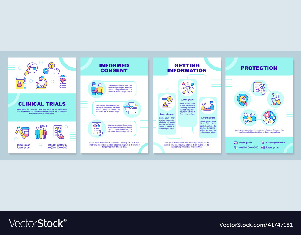 Clinical studies mint brochure template Royalty Free Vector