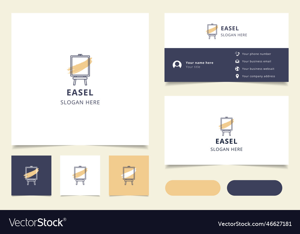 Easel logo design with editable slogan branding