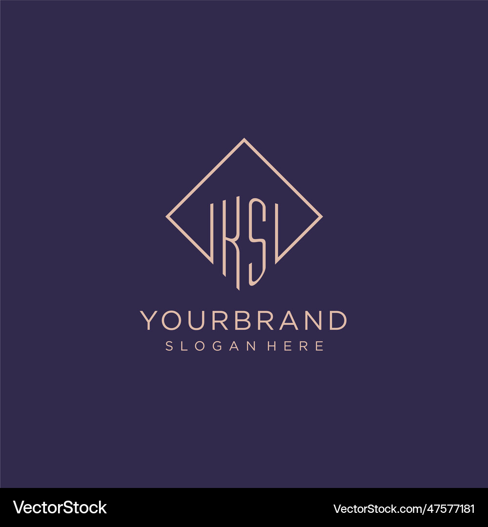 Initials ks logo monogram with rectangle style Vector Image
