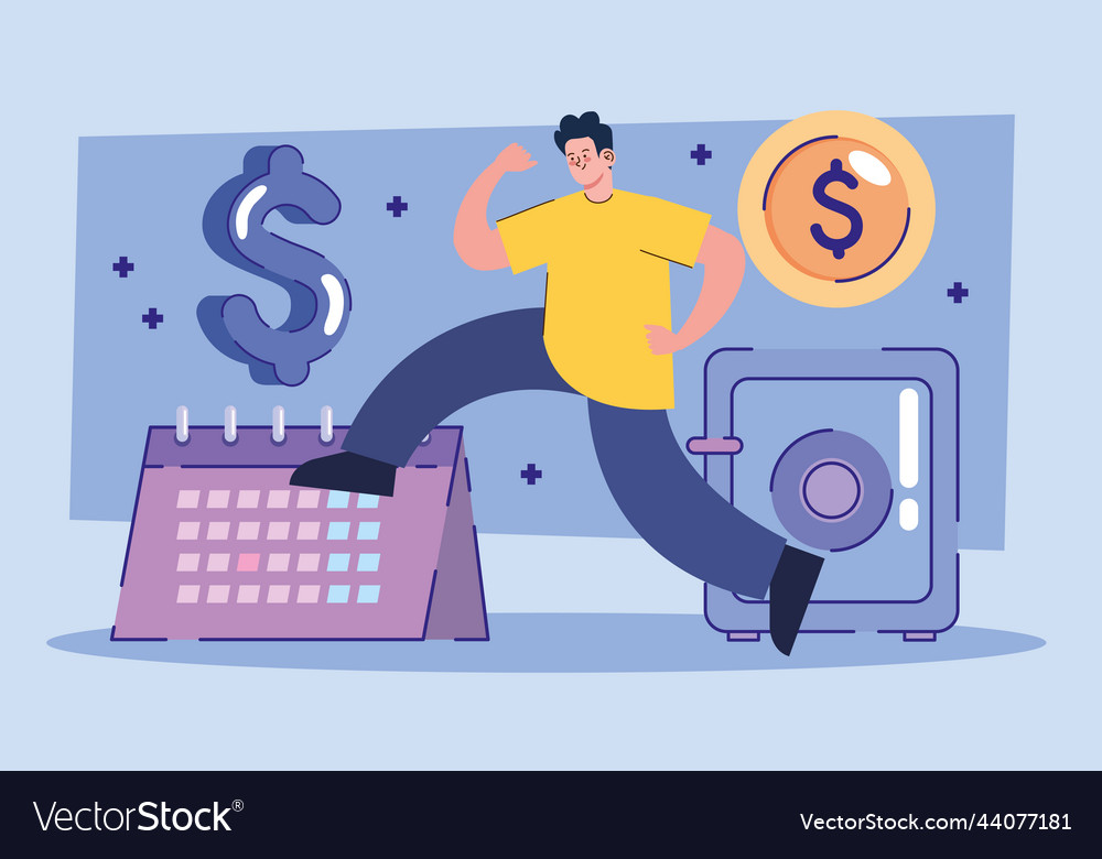 Man running with money