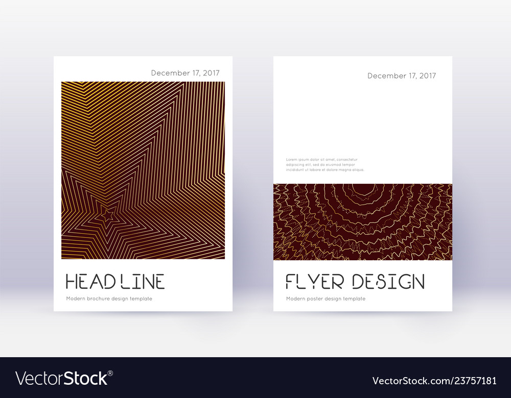 Minimal cover design template set gold abstract l