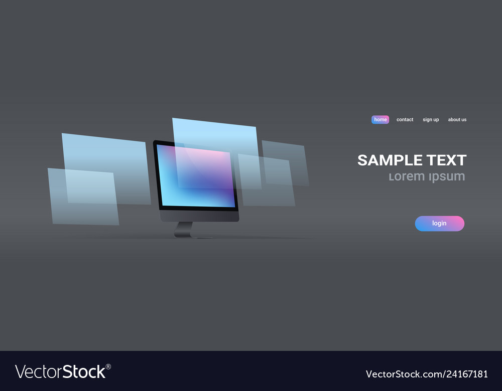 Modern desktop monitor workstation blank computer vector image Modern desktop monitor workstation blank computer