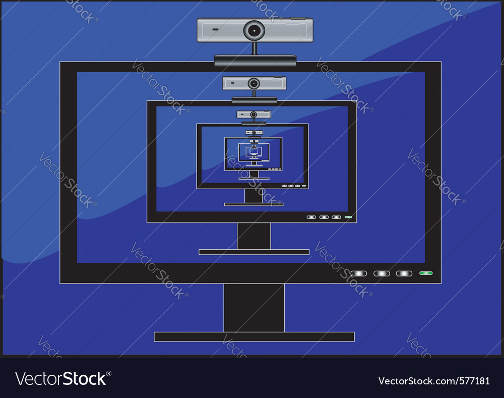 Monitor web camera Royalty Free Vector Image - VectorStock