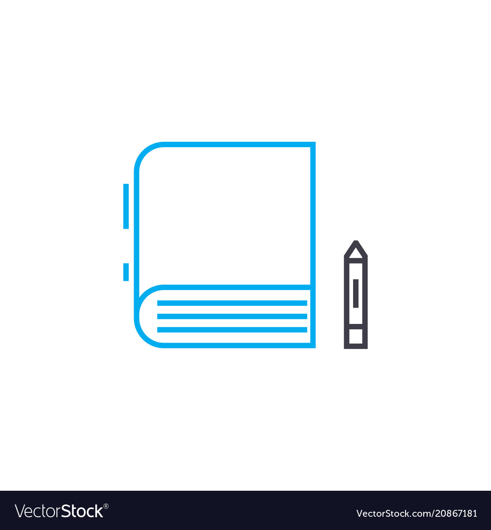 Notes in Books - Thin Line Icon