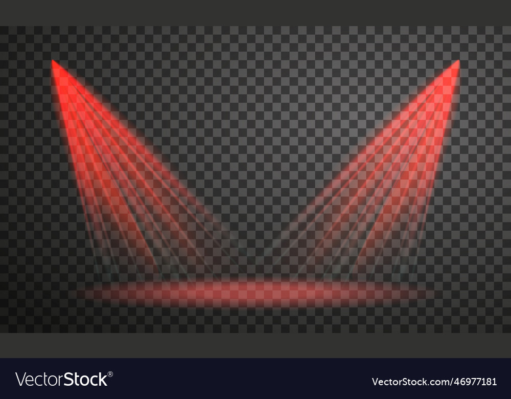 Red light effect isolated on transparent backdrop vector image Red light effect isolated on transparent backdrop