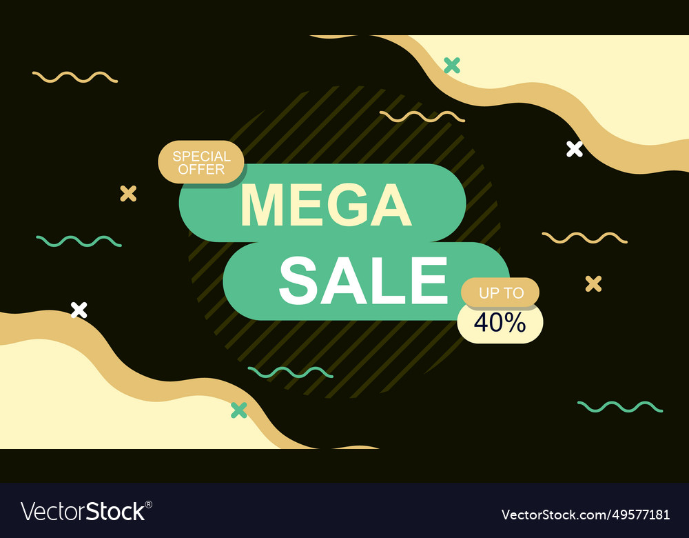 Sale banner background with wave shape abstract