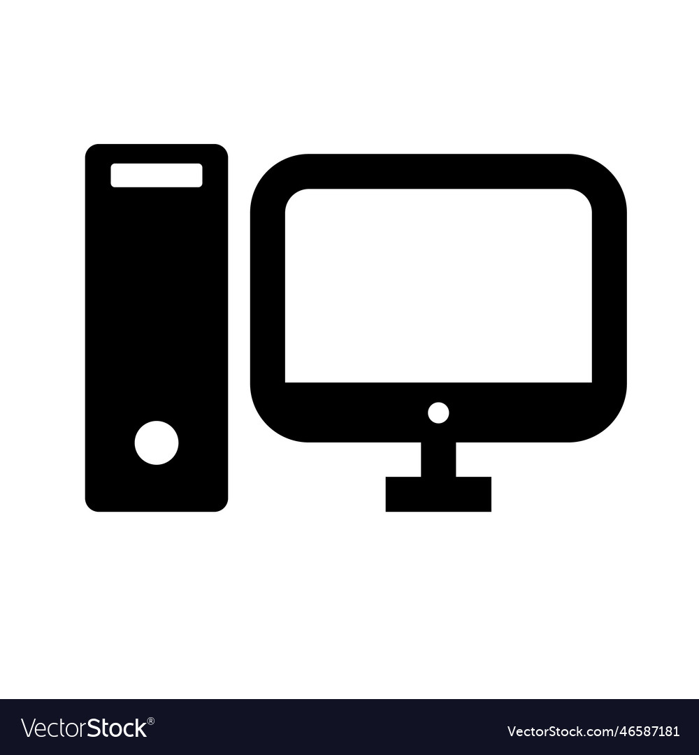 Server and desktop pc silhouette icon