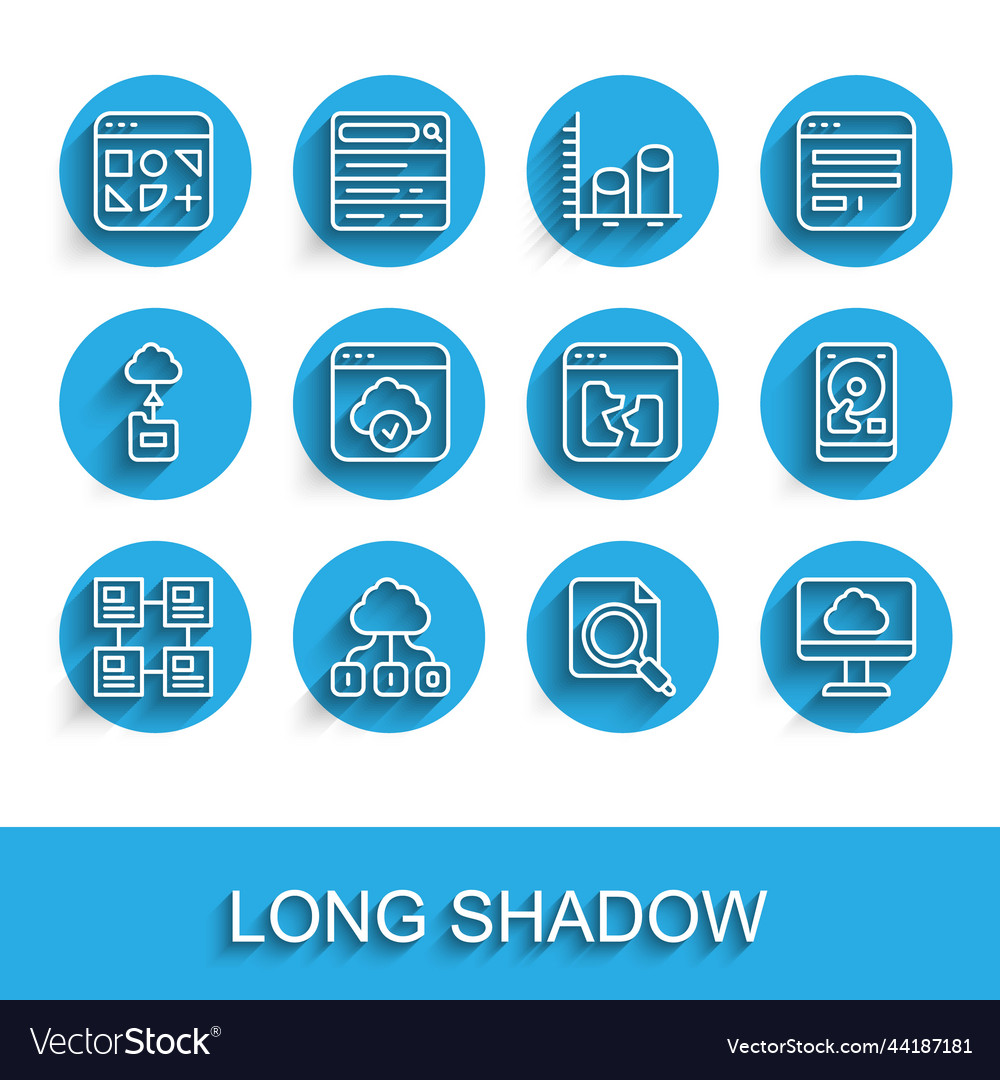 Set line hierarchy organogram chart cloud Vector Image Set line hierarchy organogram chart cloud